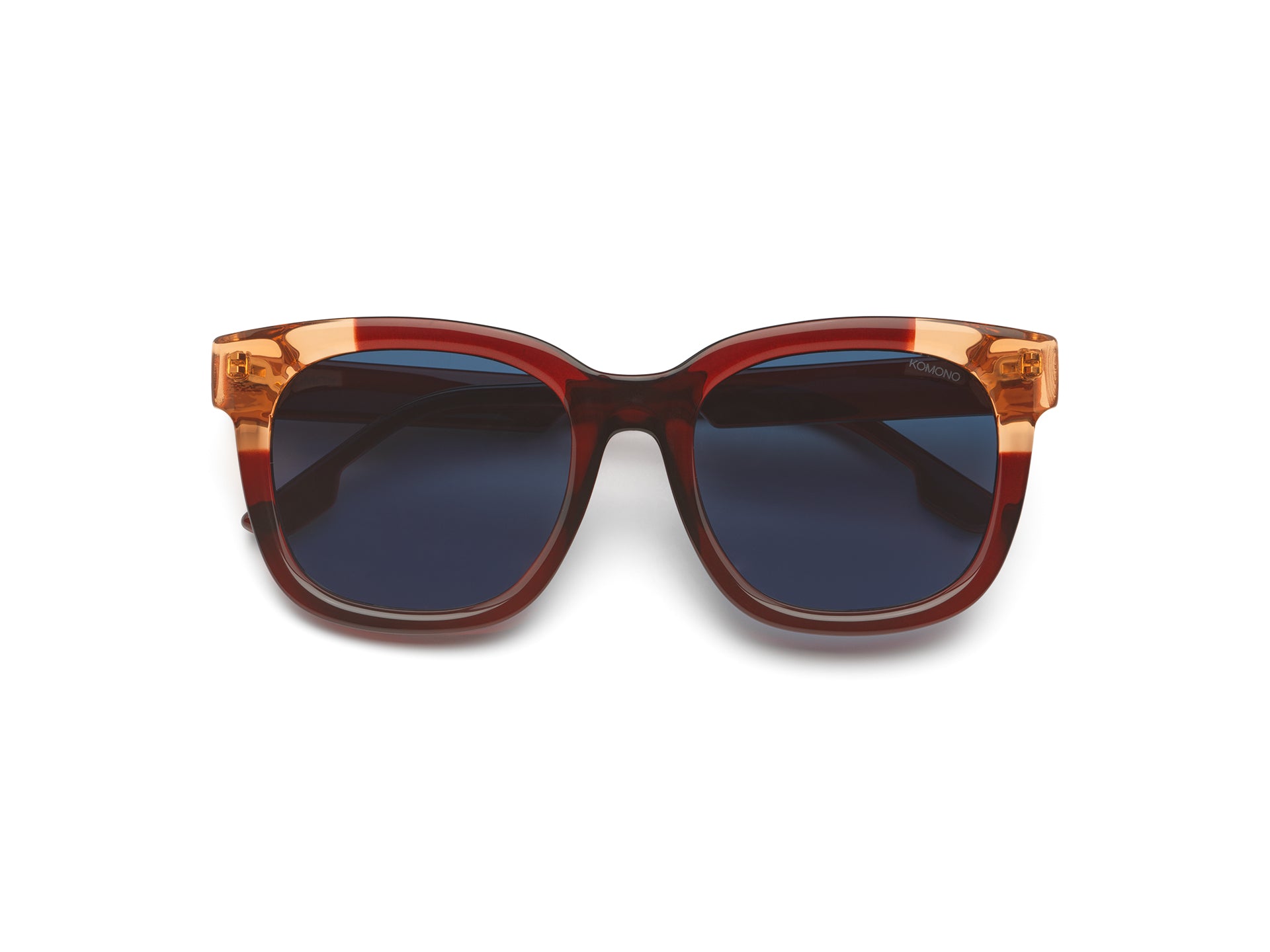 komono-sienna-burgundy-coral-oversized-rechteckige-bio-nylon-sonnenbrille image 1