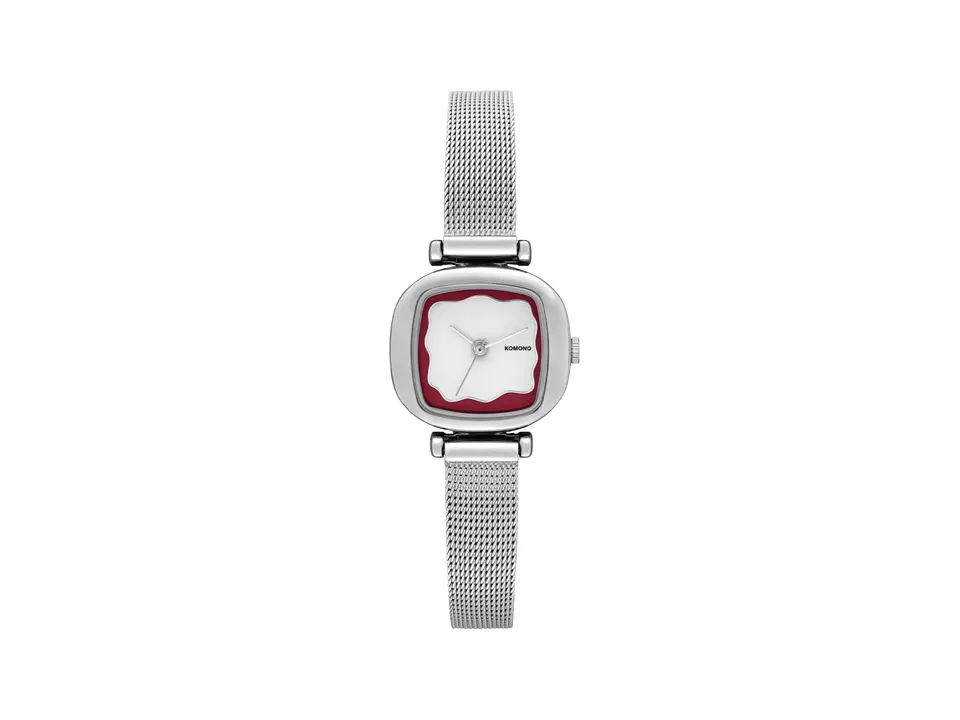 komono-moneypenny-wave-royale-silver-maroon-damenuhr-mit-wellenmuster-zifferblat image 1