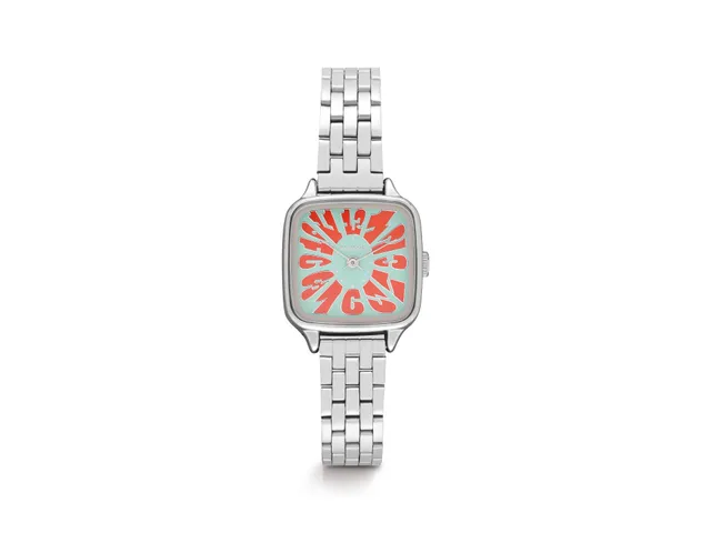komono-kate-estate-flower-silver-coral-edelstahl-quarz-damenuhr image 1