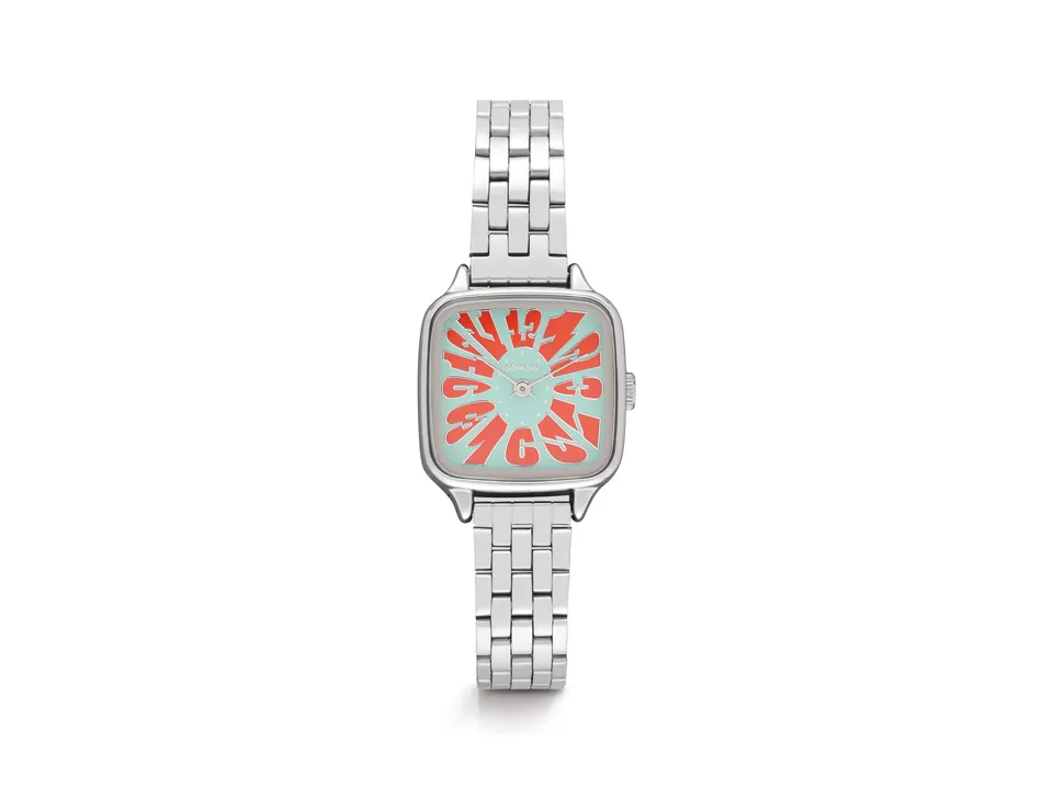komono-kate-estate-flower-silver-coral-edelstahl-quarz-damenuhr image 1