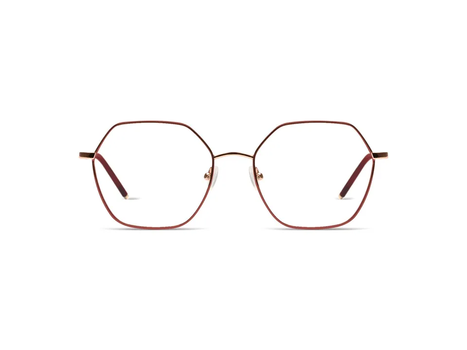 komono-nora-rose-gold-matte-maroon-fassungsbrille image 1
