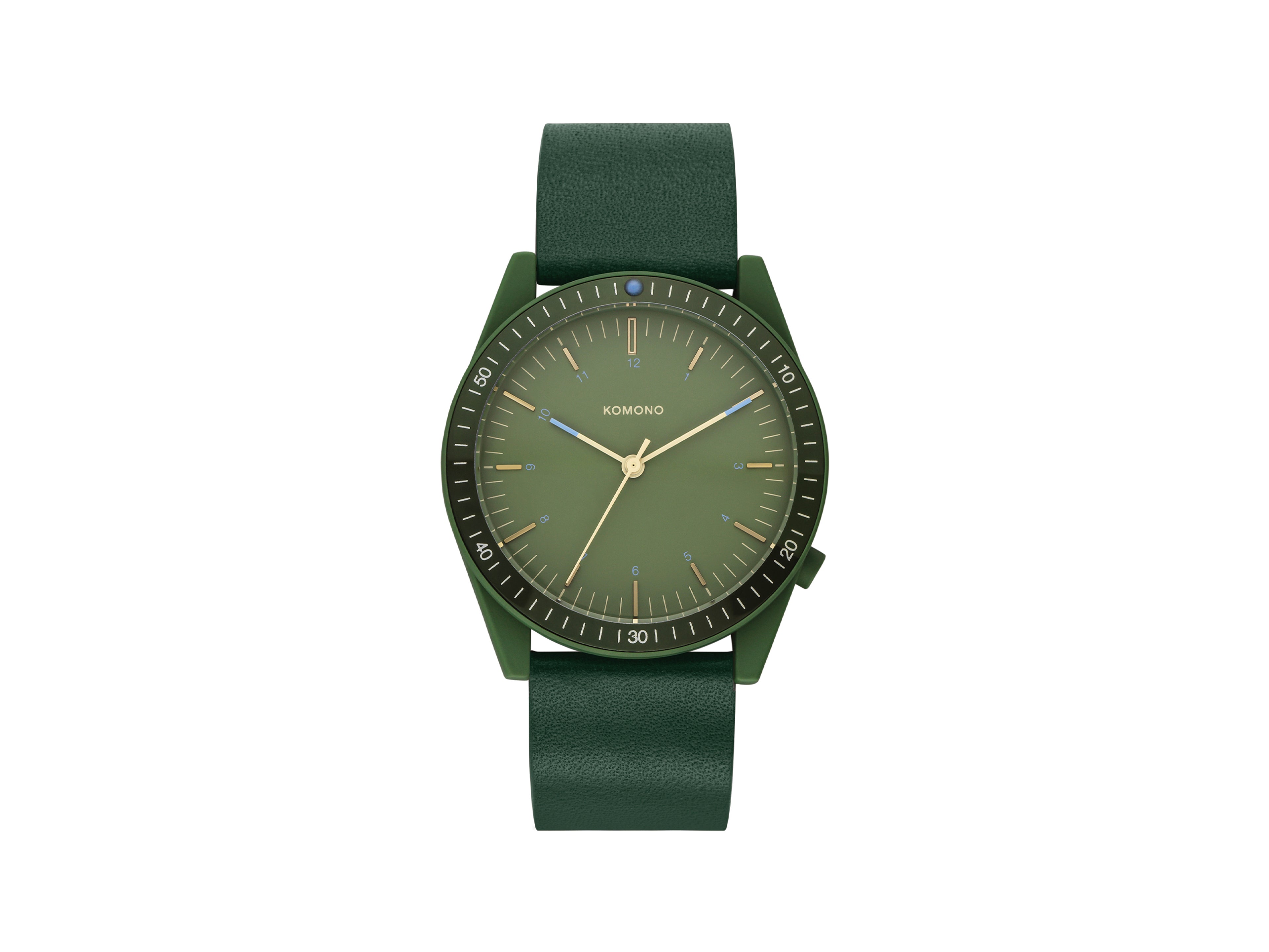 komono-ray-shade-leather-green-uhr image 1