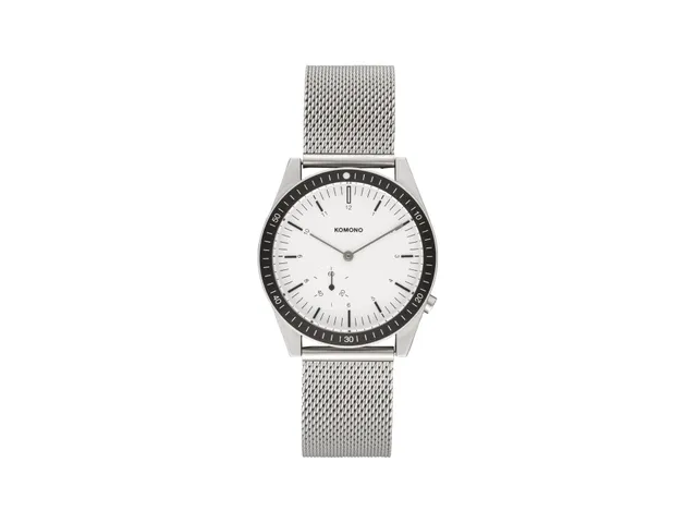 komono-ray-legacy-mesh-silver-armbanduhr-diver-mit-stoppuhr image 1