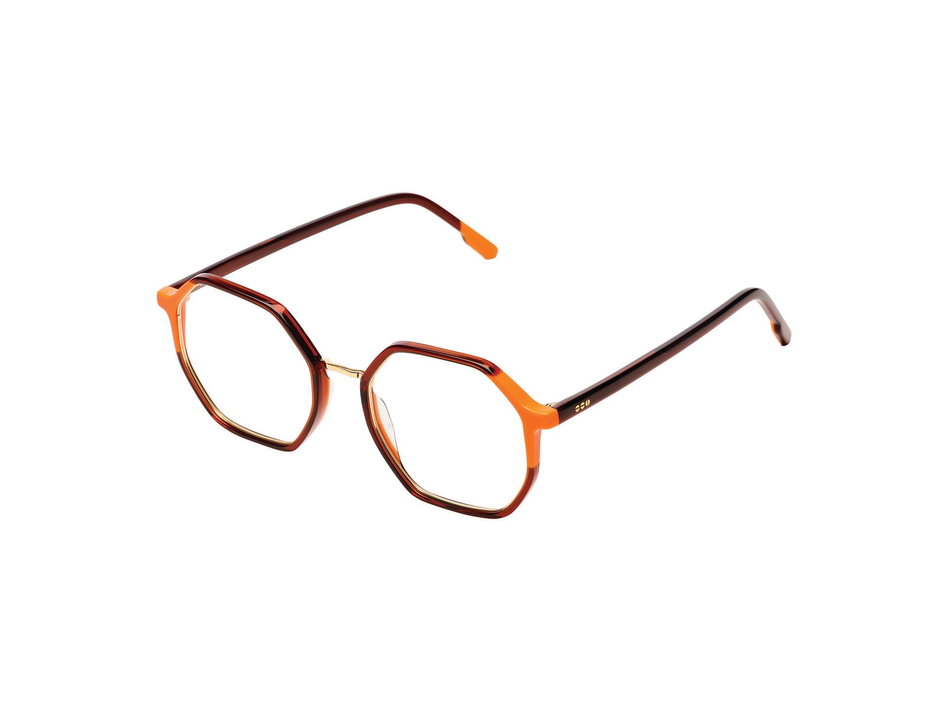 komono-idris-neon-orange-copper-white-gold-achteckige-statement-sonnenbrille image 2