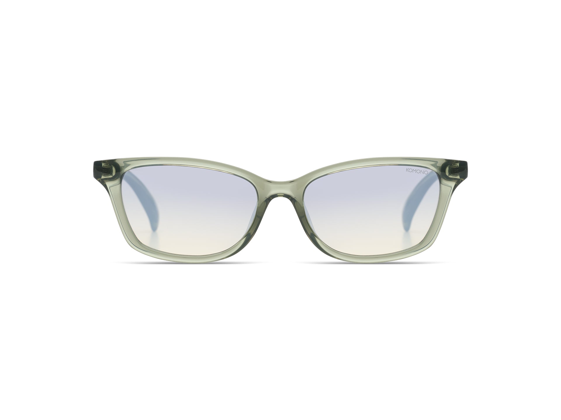 komono-gloria-thistle-green-schmale-unisex-sonnenbrille-mit-cat-eye-akzent image 1
