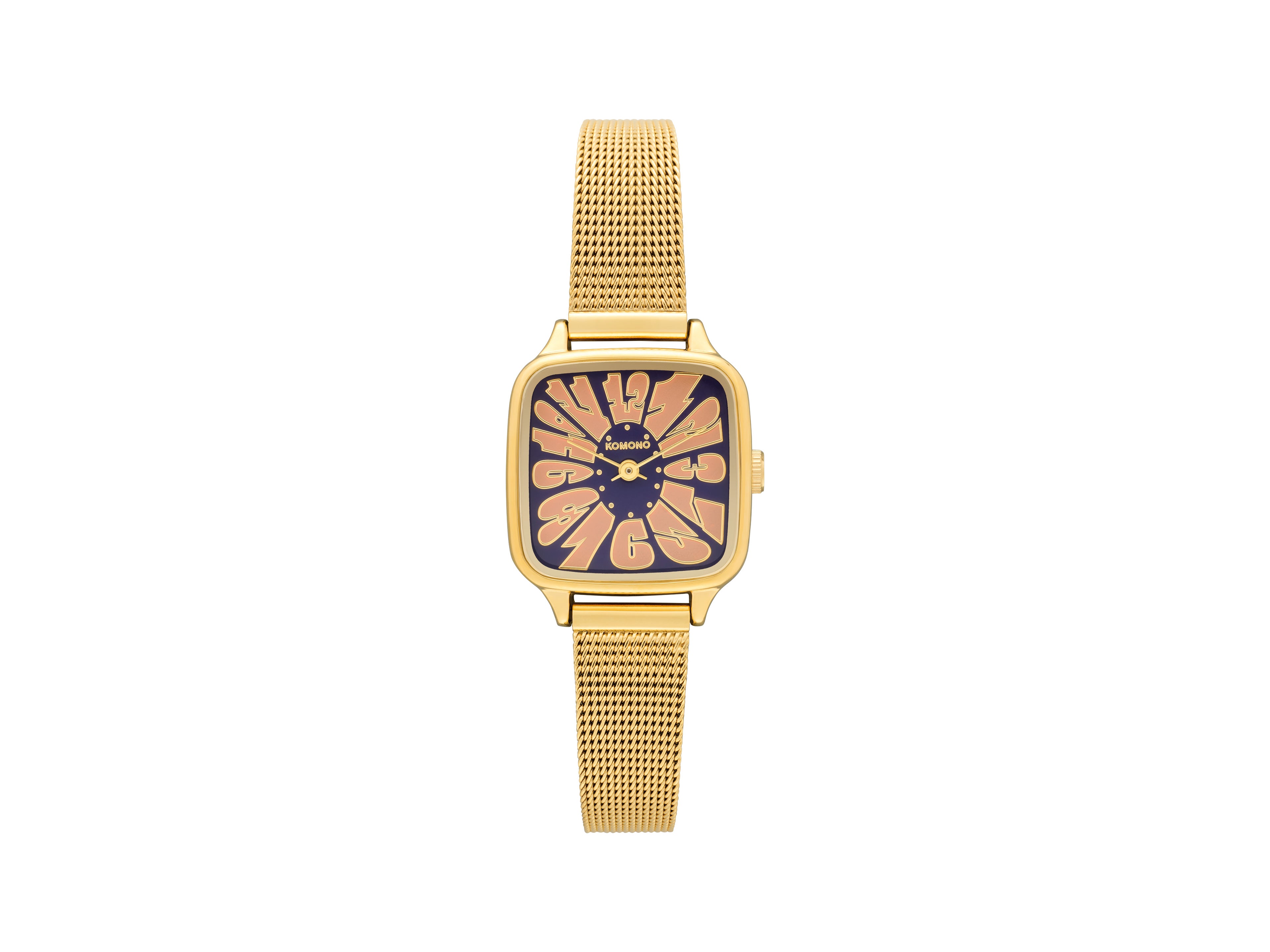 komono-kate-flower-royale-gold-blue-rose-armbanduhr image 1