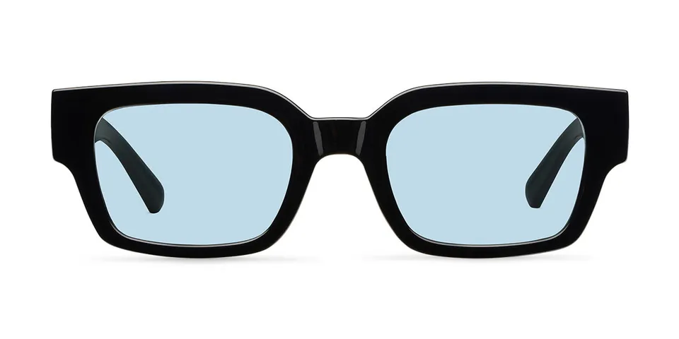 meller-hamer-black-turquoise-rechteckige-bio-sonnenbrille-mit-blauen-gl-sern image 1