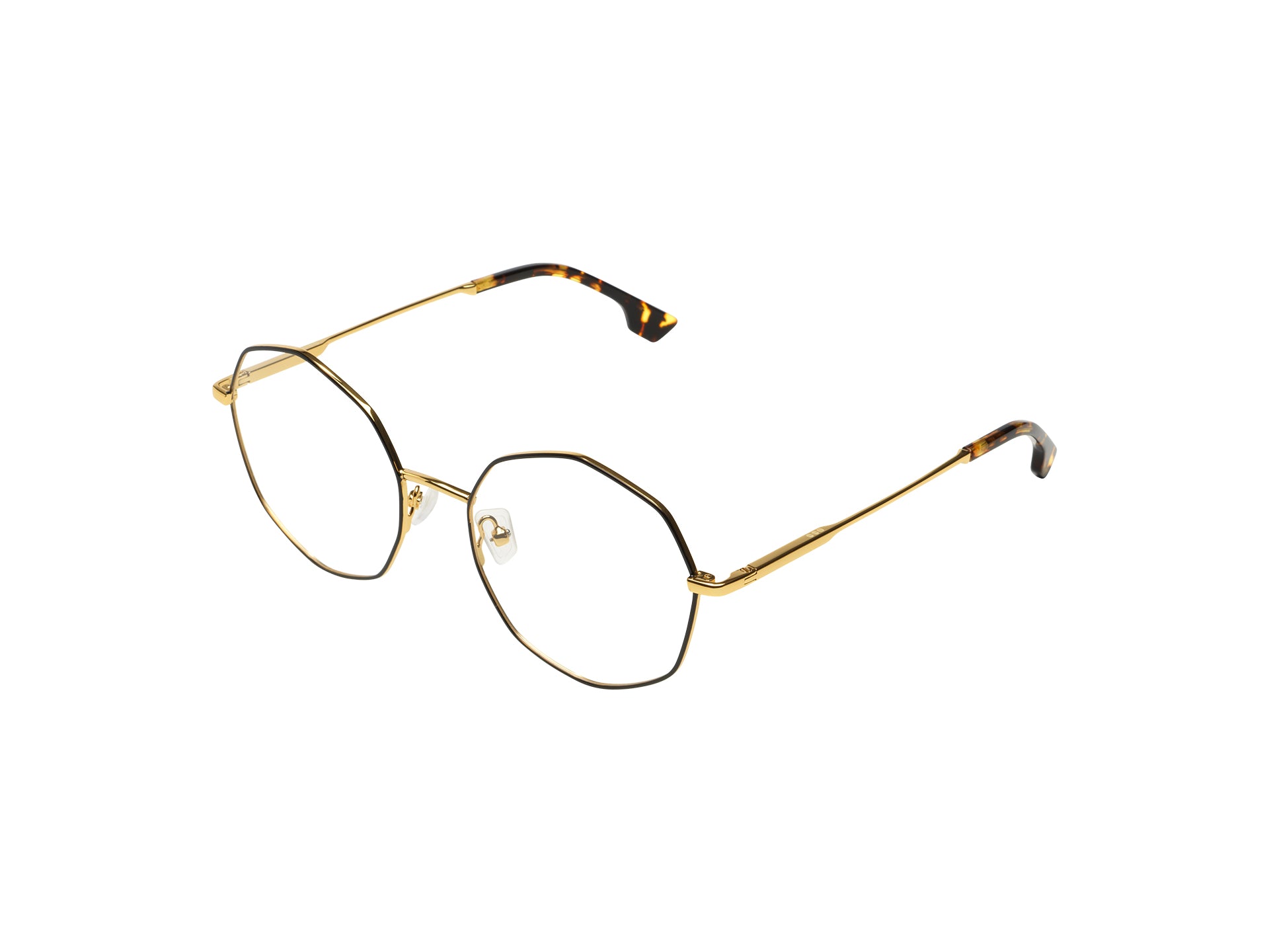 komono-sofia-black-gold-oktagonale-edelstahl-brille image 2
