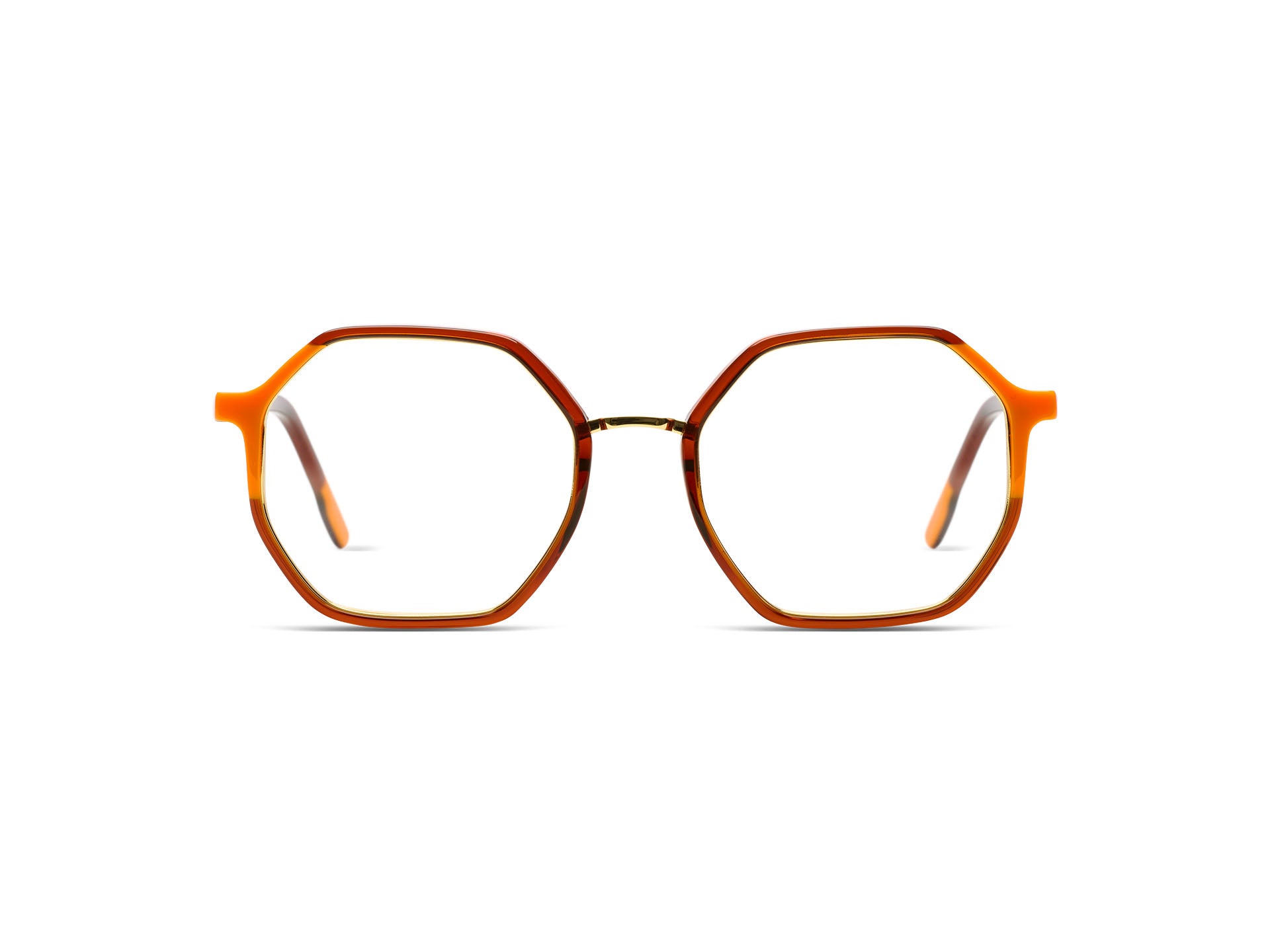 komono-idris-neon-orange-copper-white-gold-achteckige-statement-sonnenbrille image 1