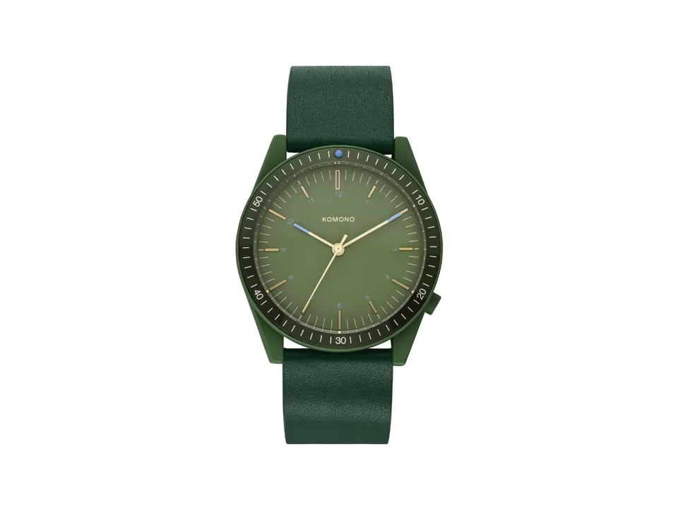 komono-ray-shade-leather-green-uhr image 1