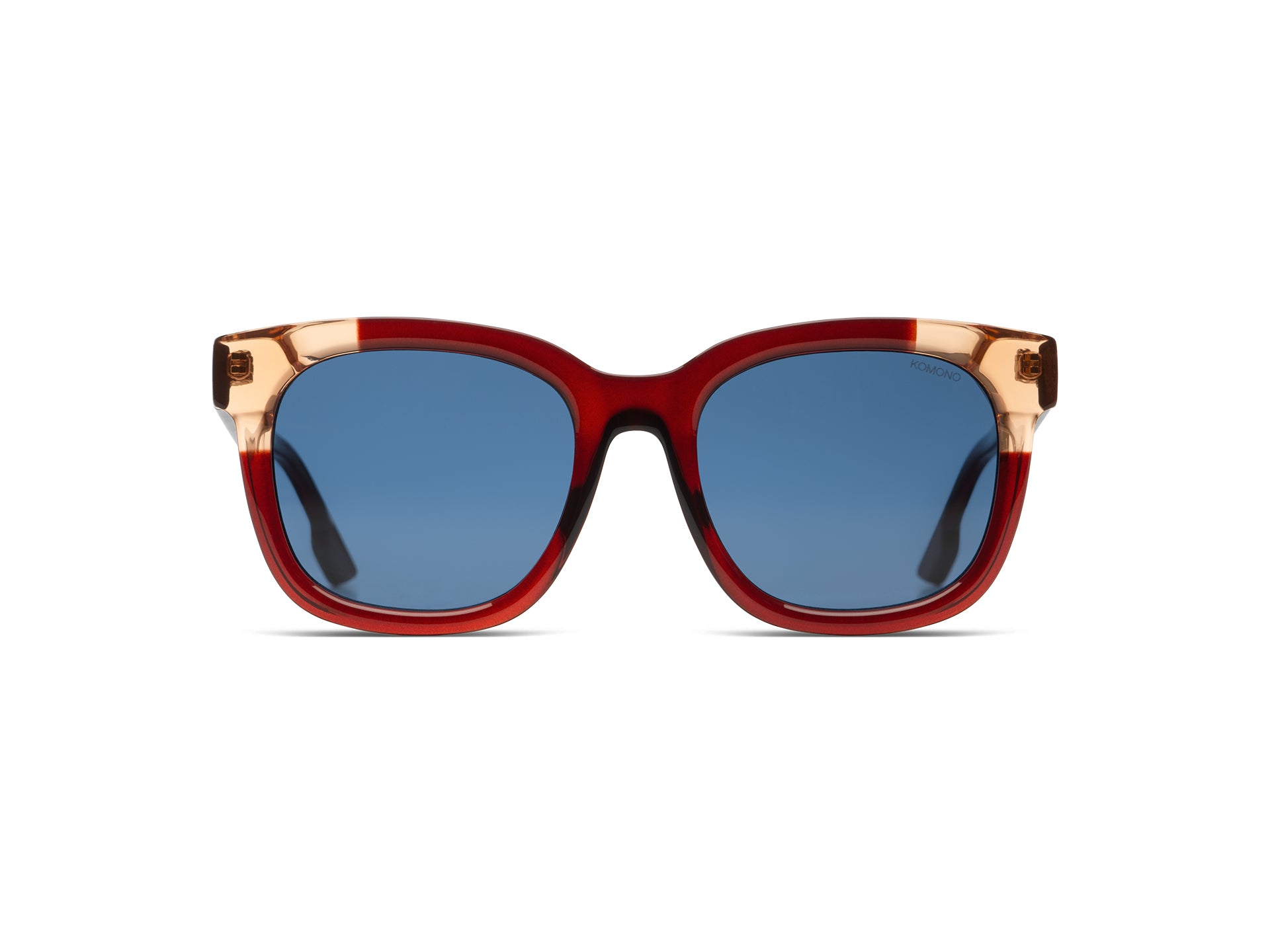 komono-sienna-burgundy-coral-oversized-rechteckige-bio-nylon-sonnenbrille image 3
