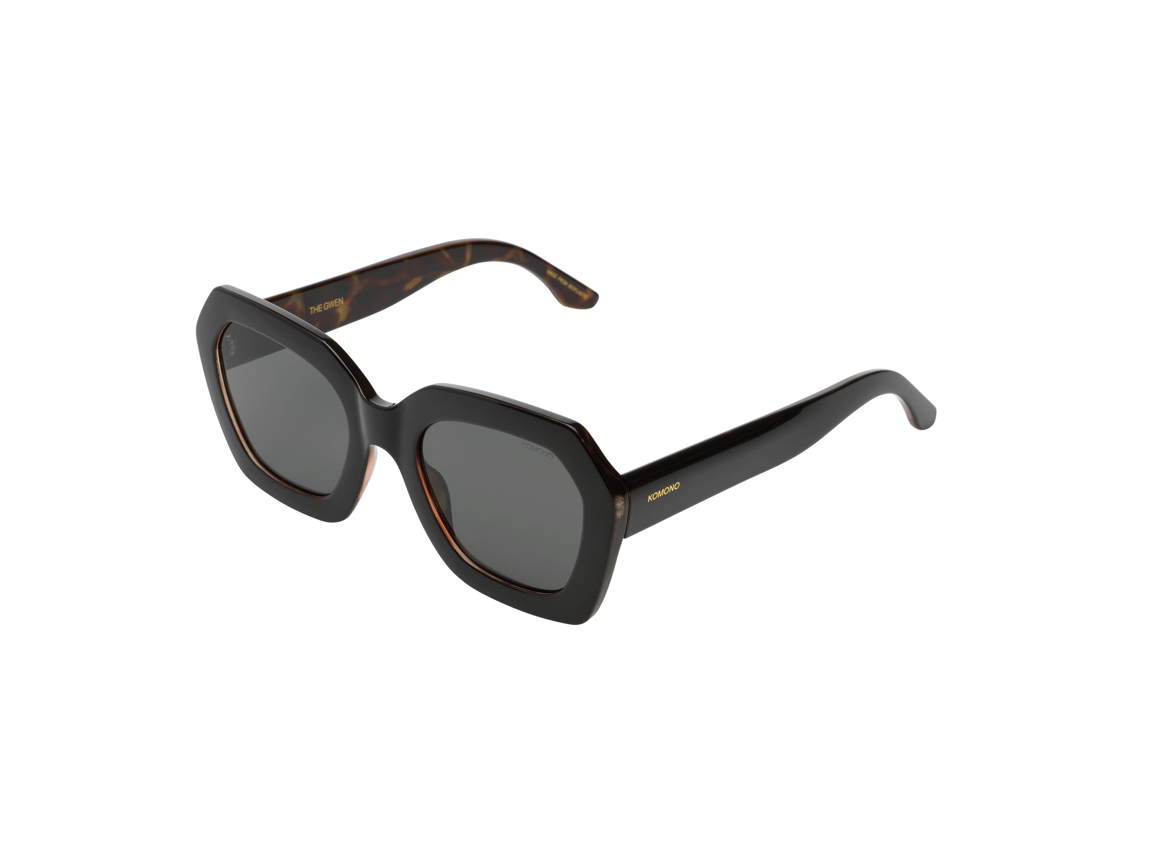 komono-gwen-black-tortoise-sonnenbrille-hexagonal-oversize-large image 2