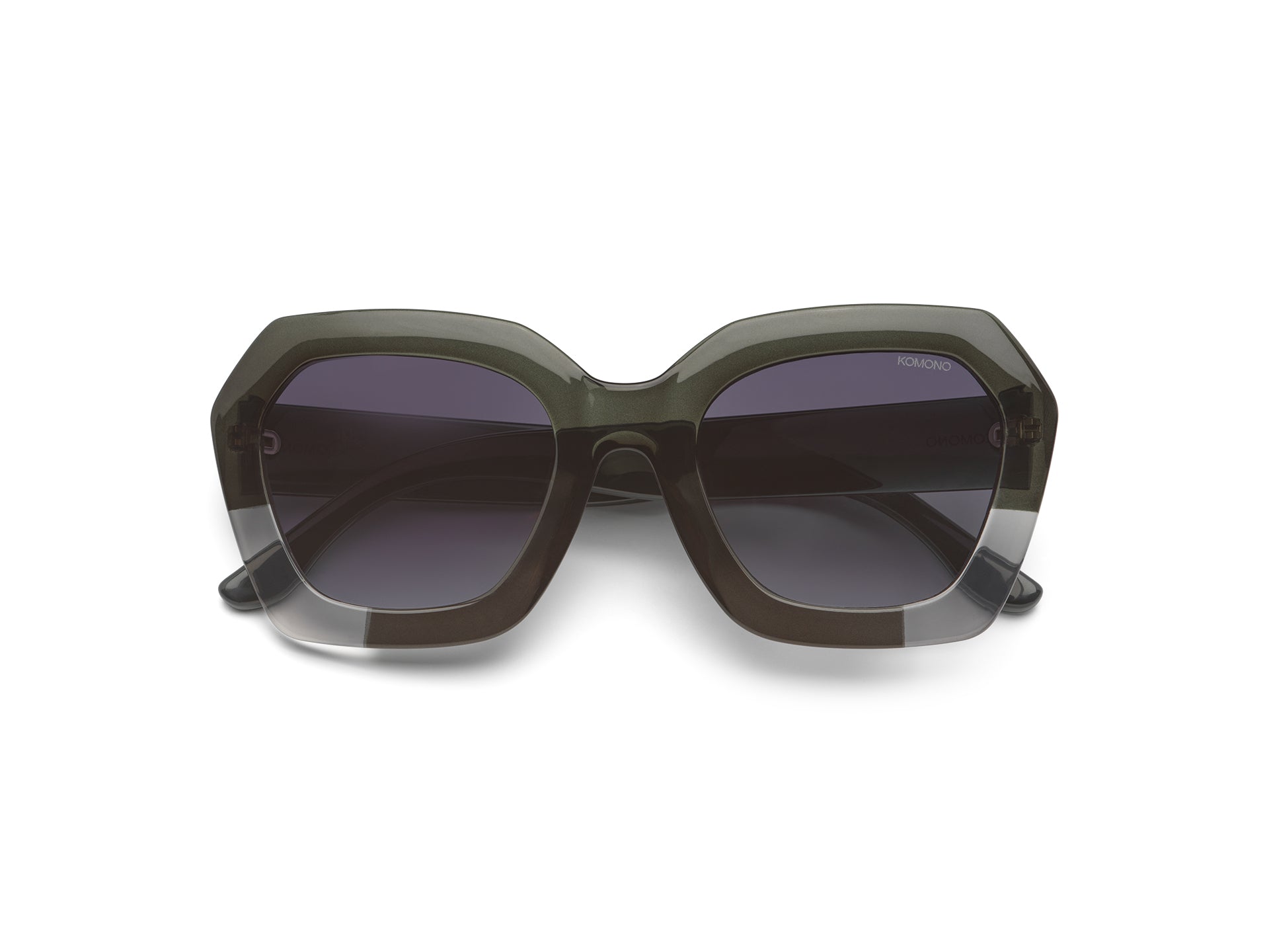 komono-gwen-emerald-shadow-sonnenbrille-hexagonaler-rahmen-transluzent-232323-c0 image 1