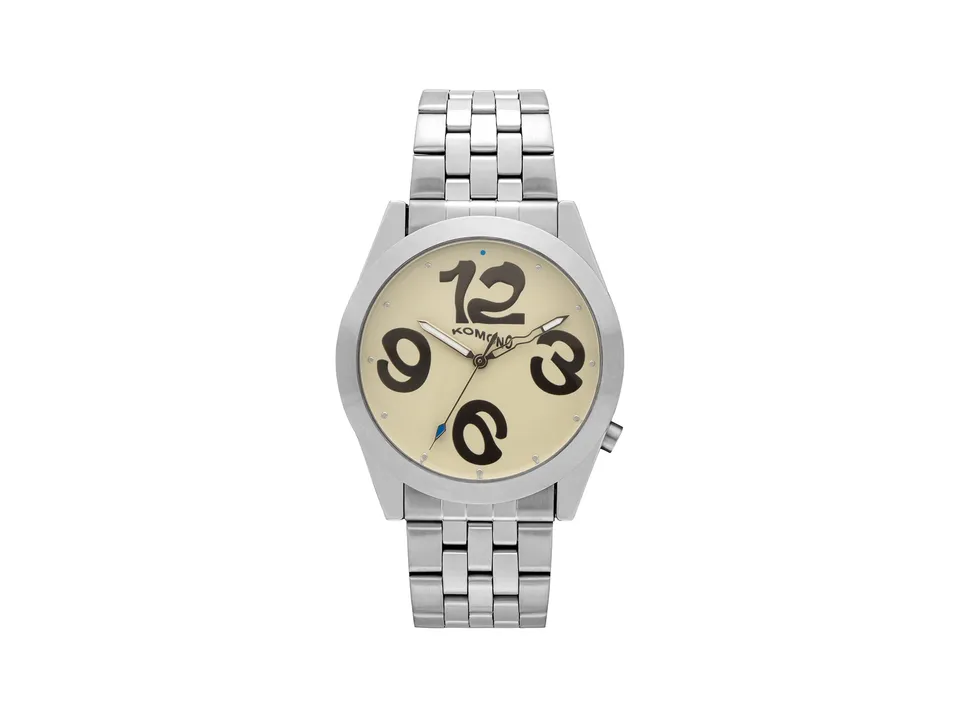 komono-ray-liquid-estate-silver-marshmallow-edelstahl-uhr-mit-reflektierendem-zi image 1
