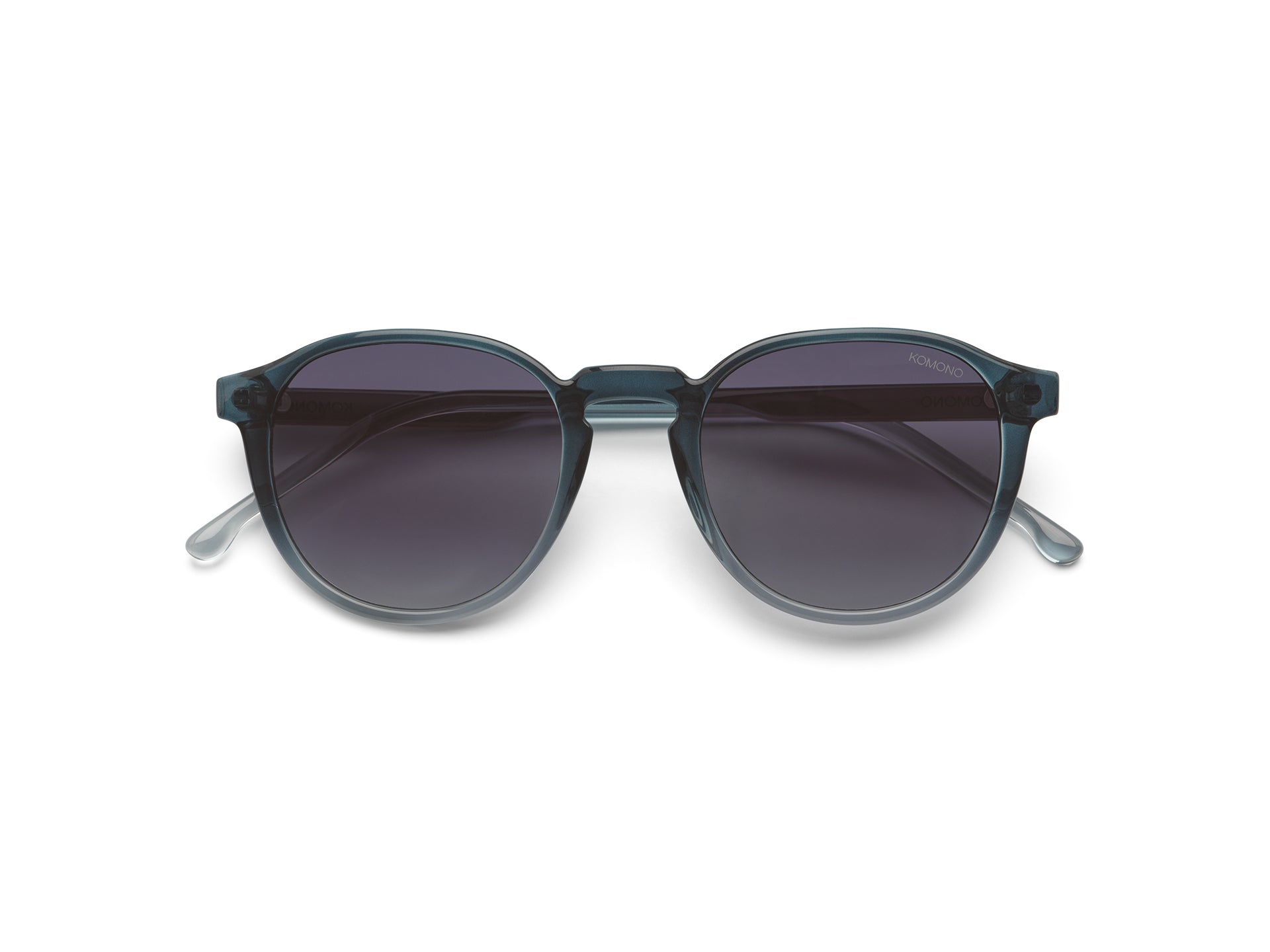 komono-liam-bluescale-runde-sonnenbrille-aus-bio-nylon-transparent-blau-lila image 1