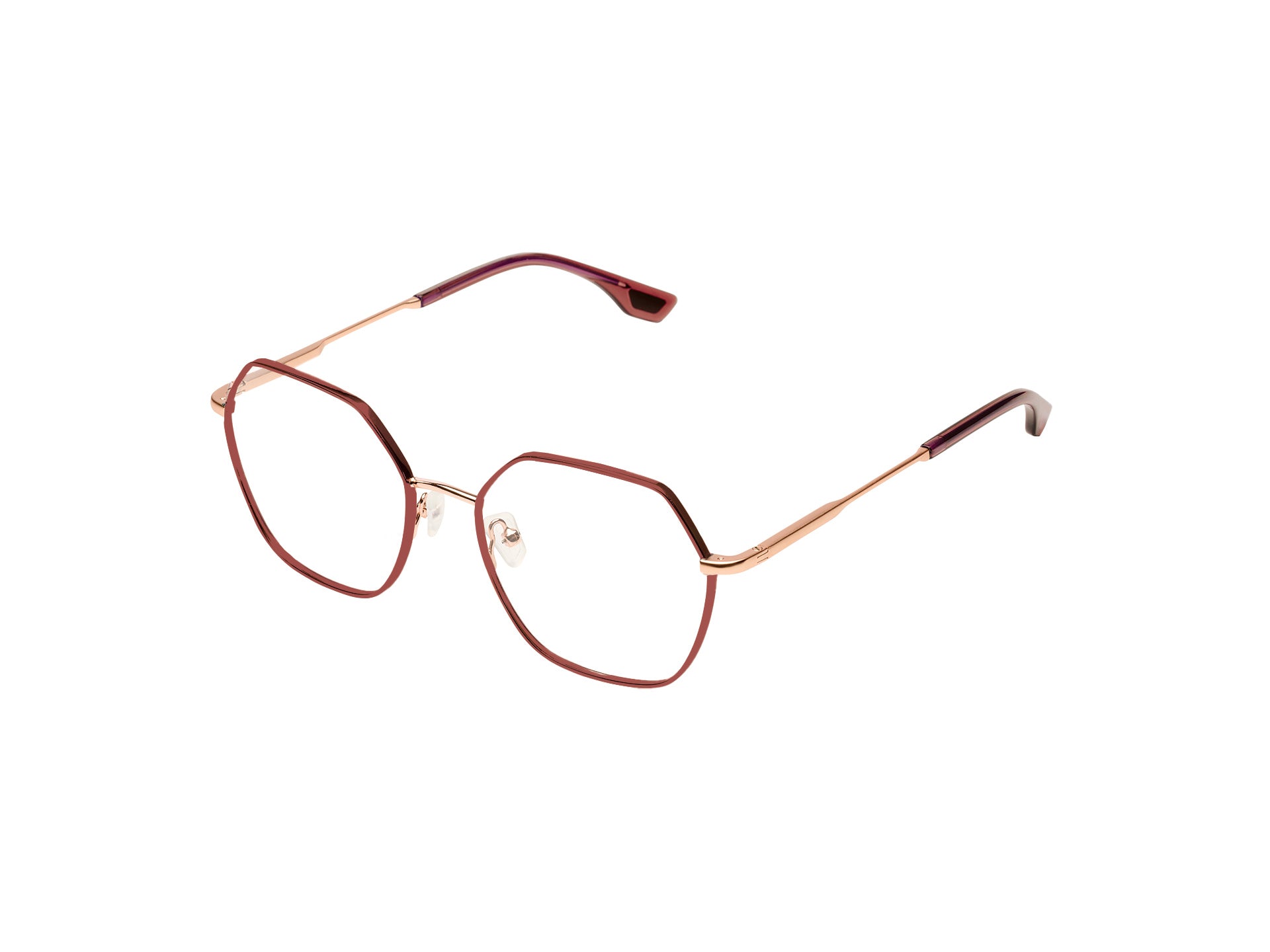 komono-nora-rose-gold-matte-maroon-fassungsbrille image 2
