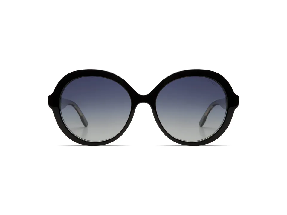 komono-misty-black-clear-white-gold-sonnenbrille-oversized-rund-polarisiert image 1