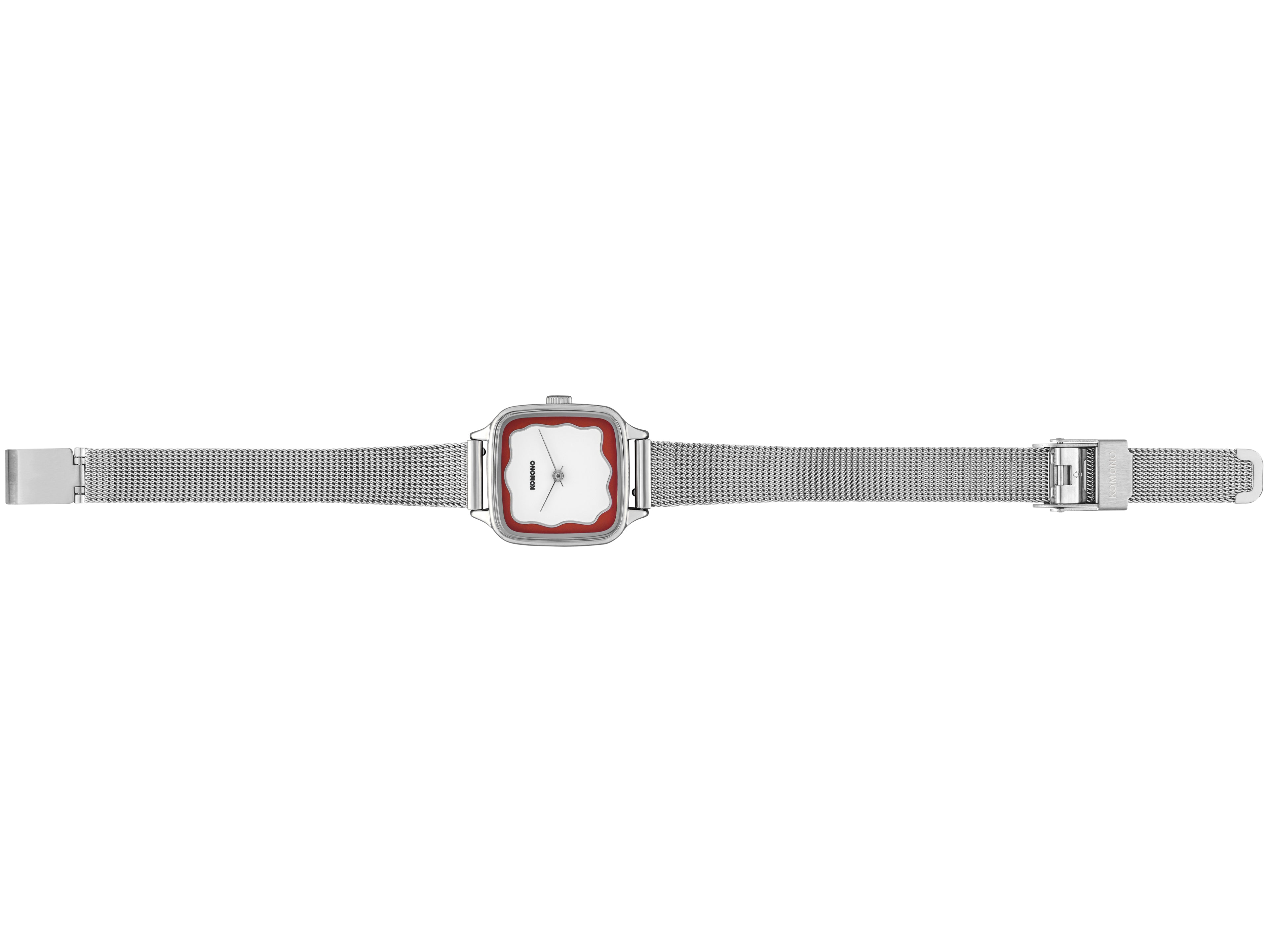 komono-kate-wave-royale-silver-maroon-armbanduhr image 2