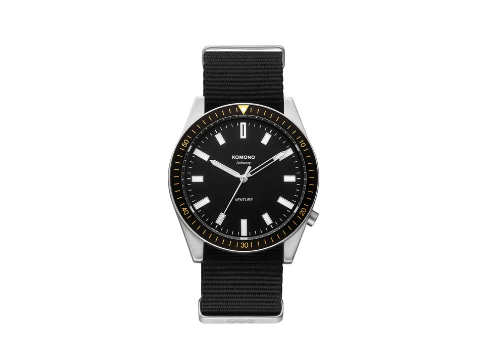 komono-ray-venture-nato-silver-black-armbanduhr image 1