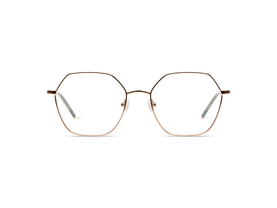 komono-nora-rose-gold-glossy-emerald-hexagonale-brillenfassung image 1