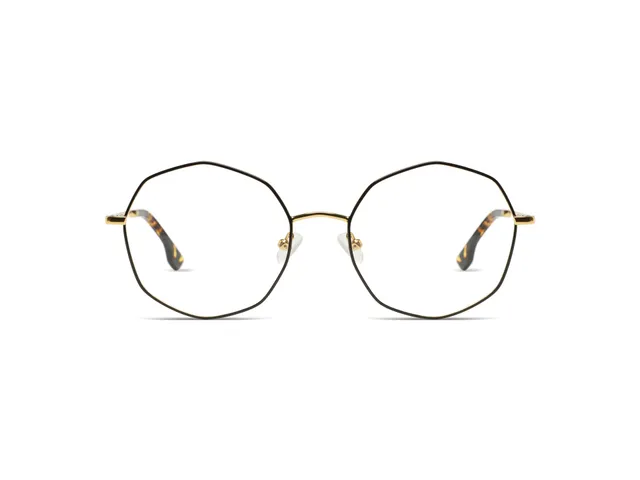 komono-sofia-black-gold-oktagonale-edelstahl-brille image 1