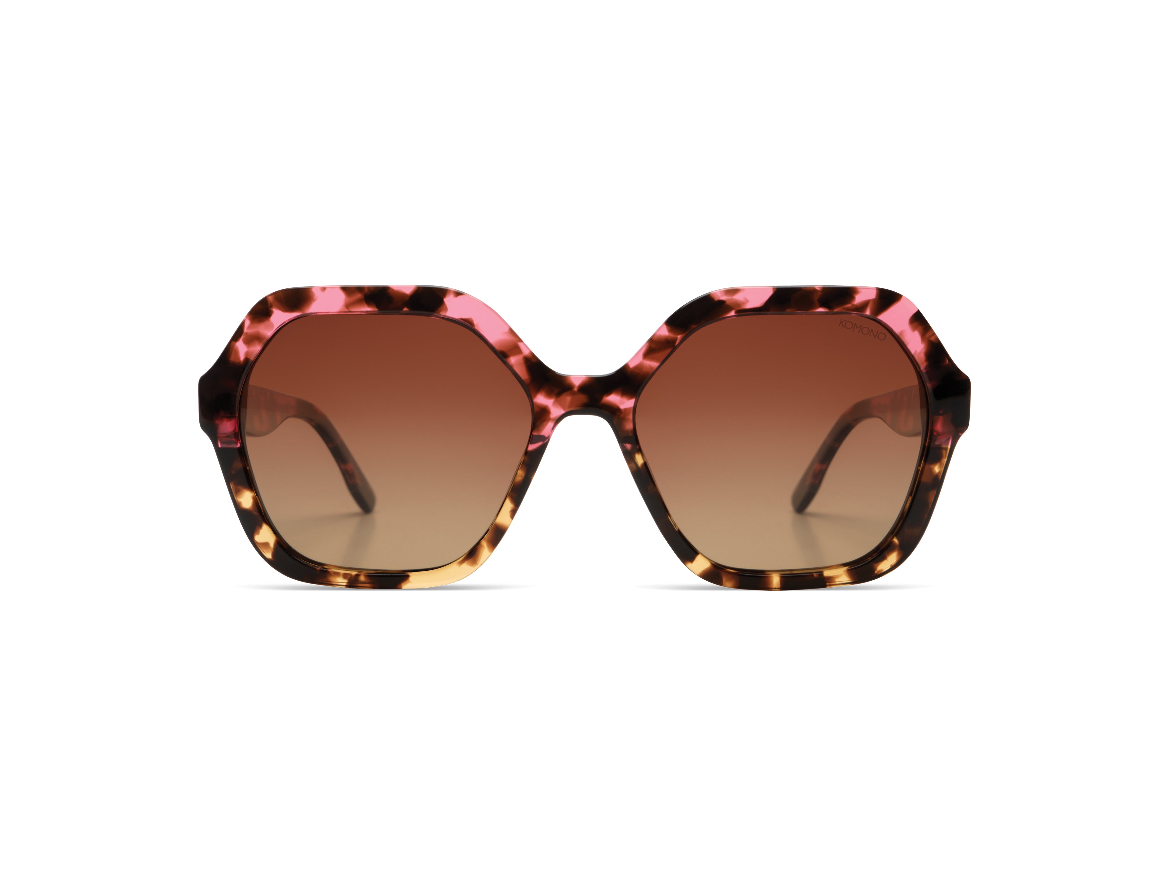 komono-iggy-havana-candy-rose-gold-oversized-oktoganale-sonnenbrille-mit-polaris image 1