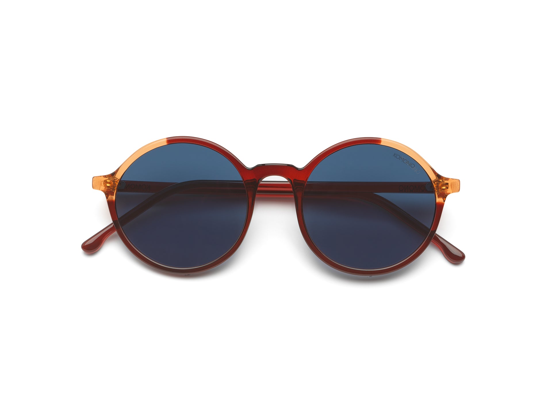 komono-madison-burgundy-coral-runde-sonnenbrille-aus-bio-nylon image 1