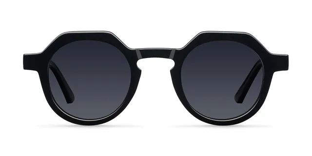 meller-hasan-all-black-sonnenbrille-hexagonal-rund-schwarz image 1