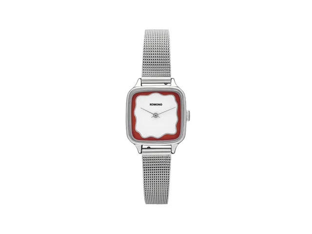 komono-kate-wave-royale-silver-maroon-armbanduhr image 1