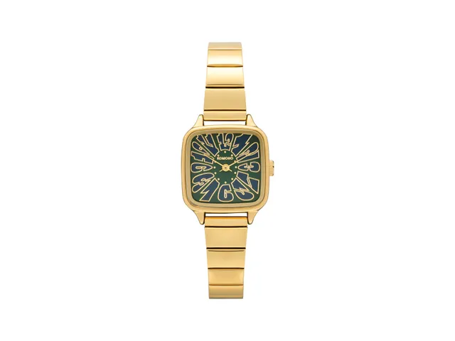 komono-kate-flower-trak-gold-green-damenuhr-edelstahlarmband-trak-gold-gr-n image 1