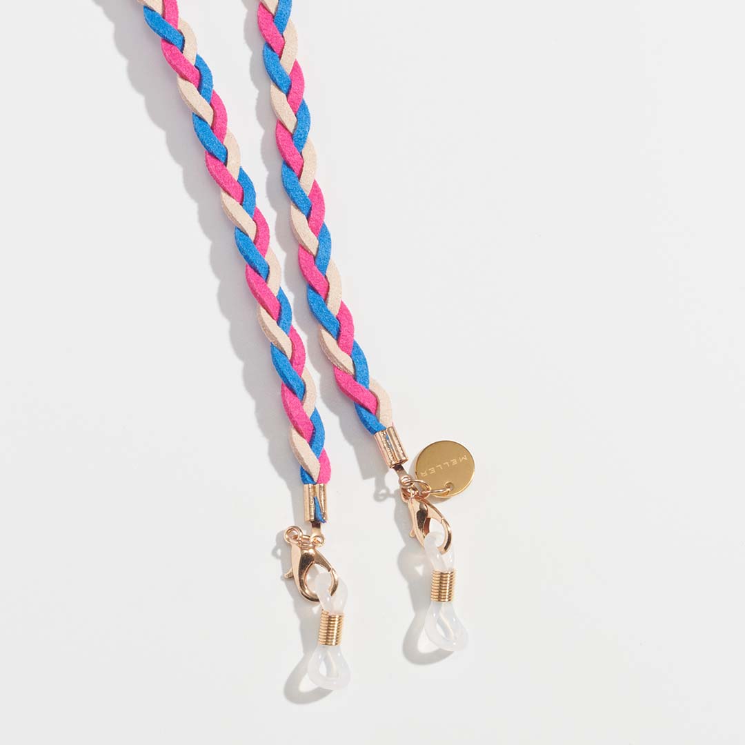 meller-bes-brillenband-blue-pink-beige-geflochtenes-leder-brillenband image 2
