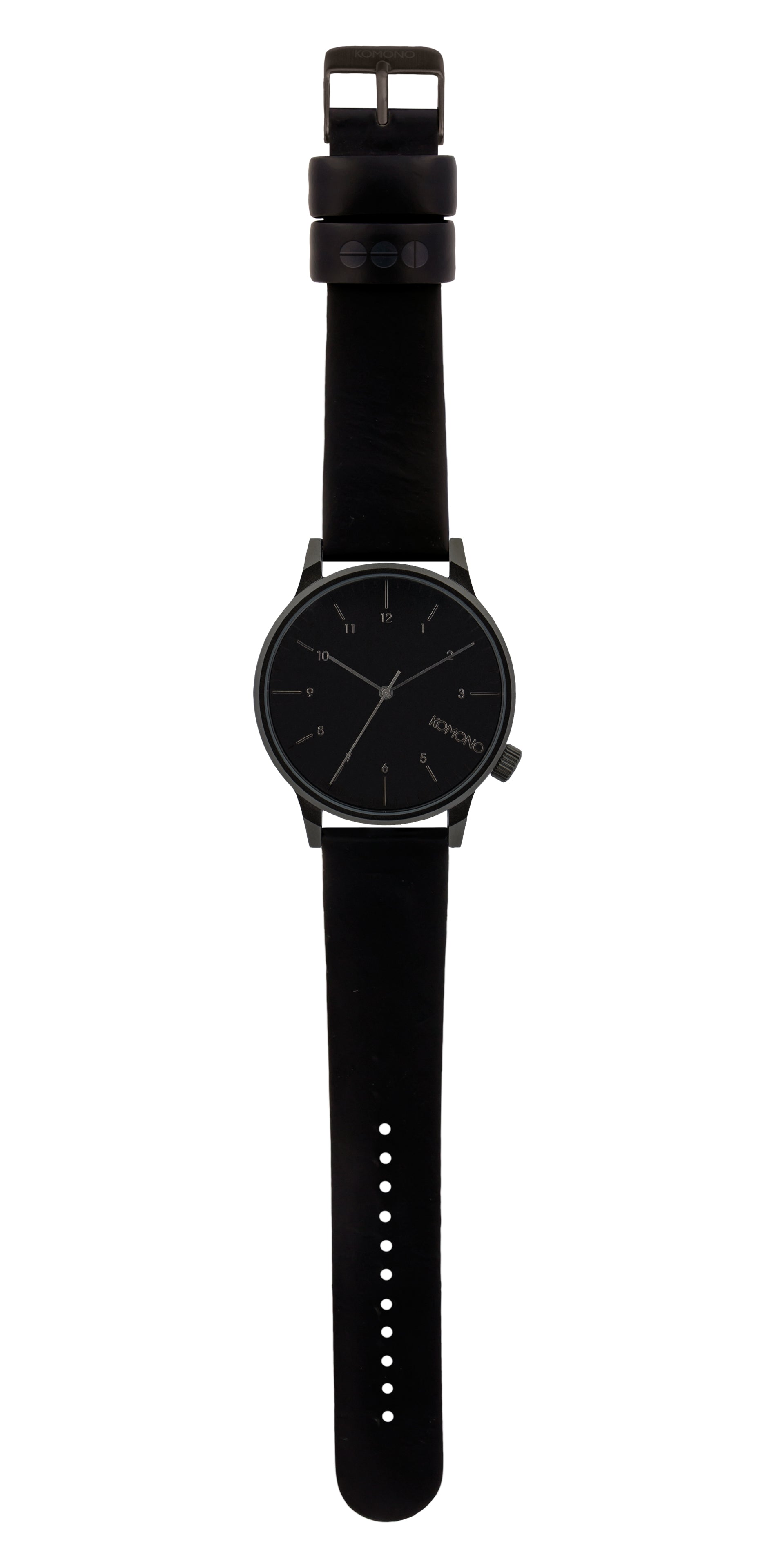 komono-winston-regal-all-black-uhr-italienisches-lederarmband image 4