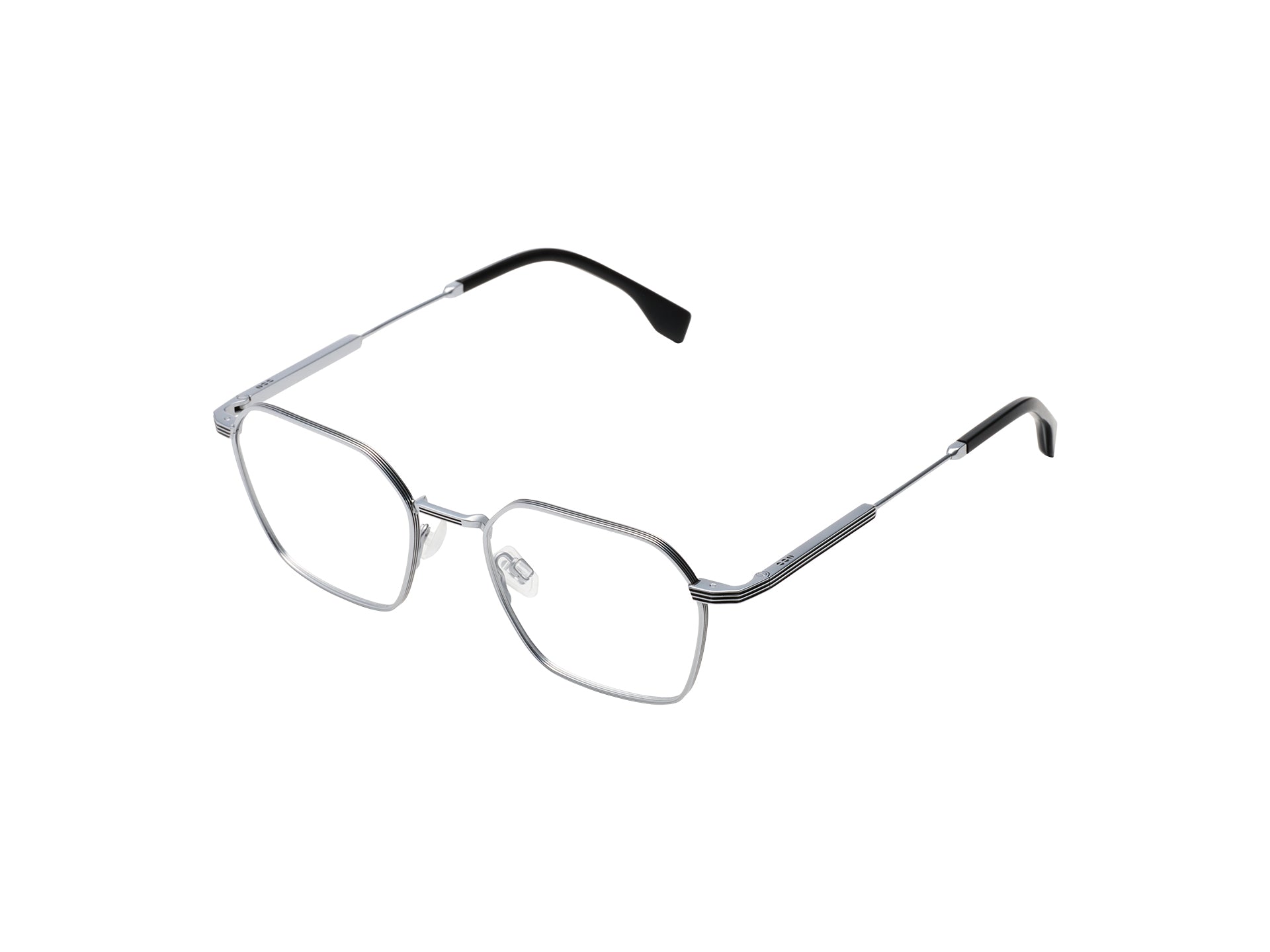 komono-yuki-silber-matt-eckige-brille-im-mid-century-design image 2
