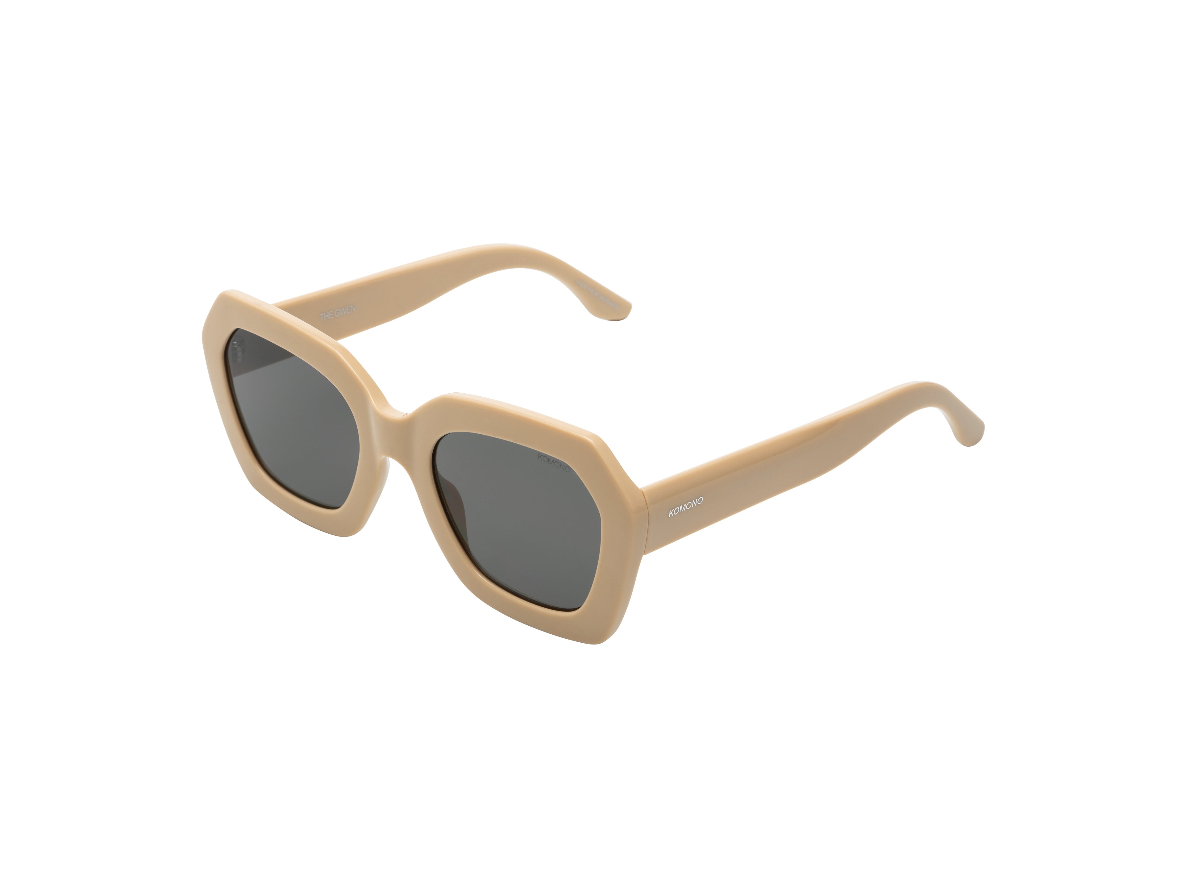 komono-gwen-almond-sonnenbrille-sechseckiger-rahmen-aus-bio-nylon-large-fit-wei image 2