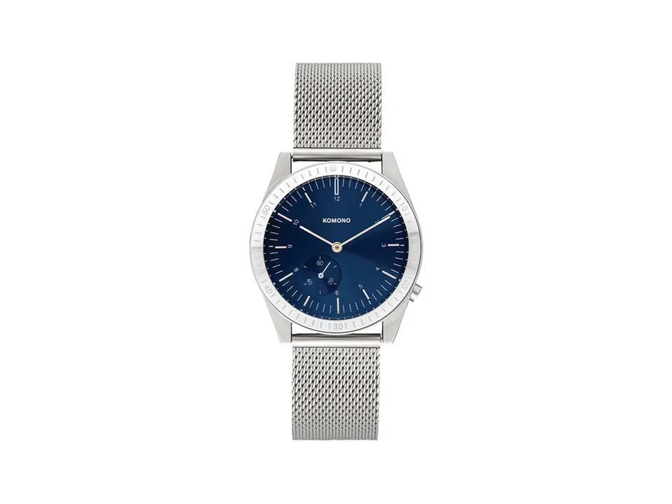 komono-ray-legacy-mesh-silver-blue-uhr image 1