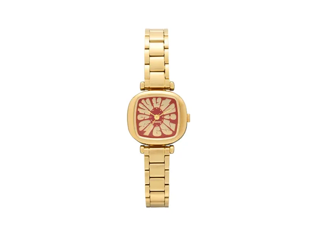 komono-moneypenny-flower-tire-gold-bordeaux-uhr image 1