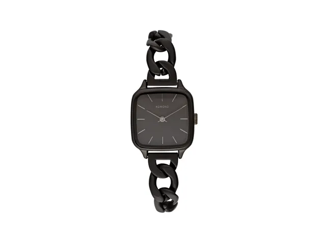 komono-kate-revolt-black-armbanduhr-mit-edelstahl-armband-im-kabelmuster image 1