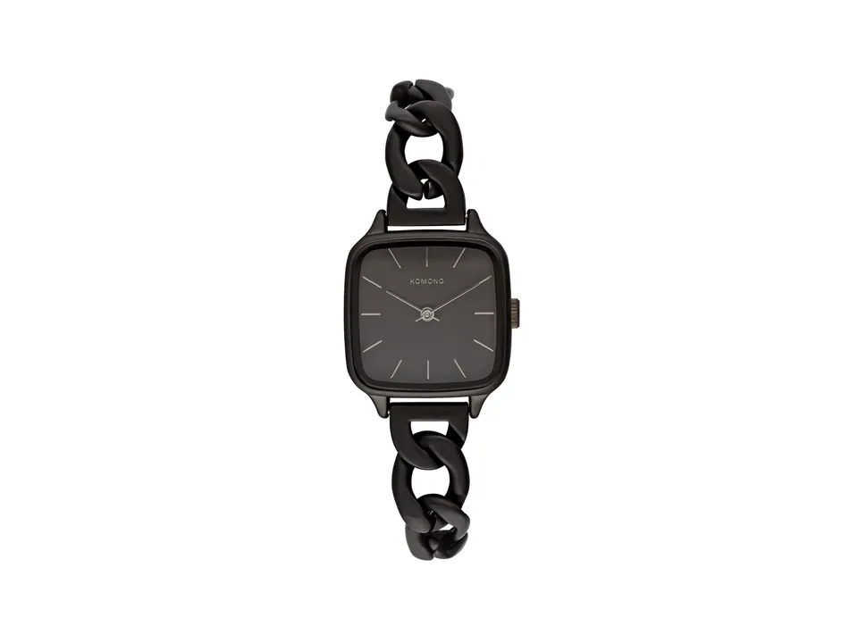 komono-kate-revolt-black-armbanduhr-mit-edelstahl-armband-im-kabelmuster image 1