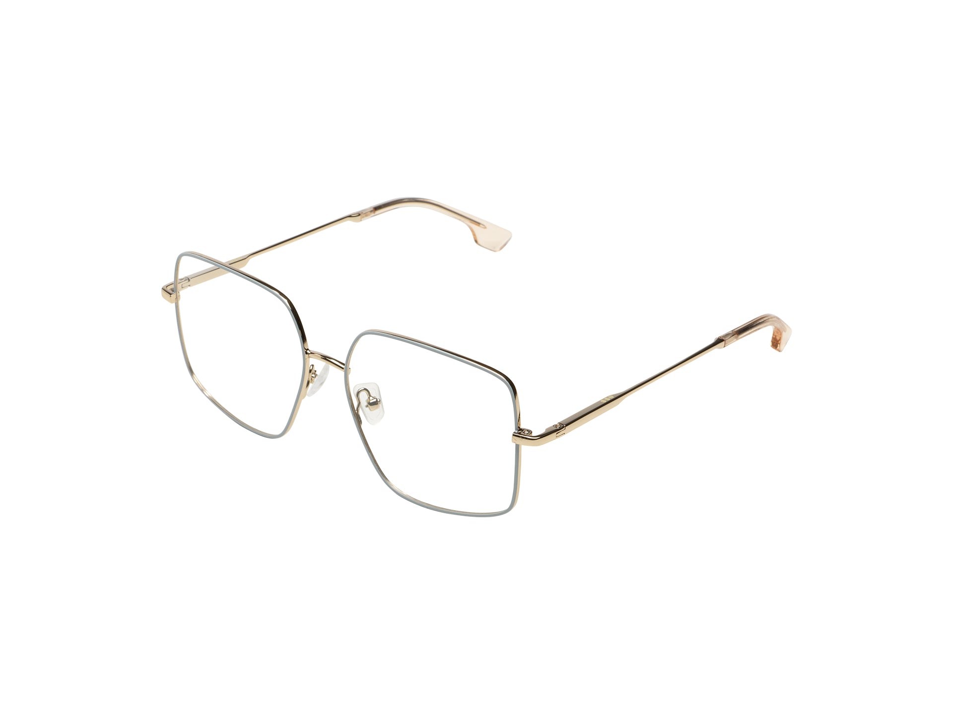 komono-amelia-babyblue-white-gold-glossy-quadratische-piloten-sonnenbrille-edels image 2