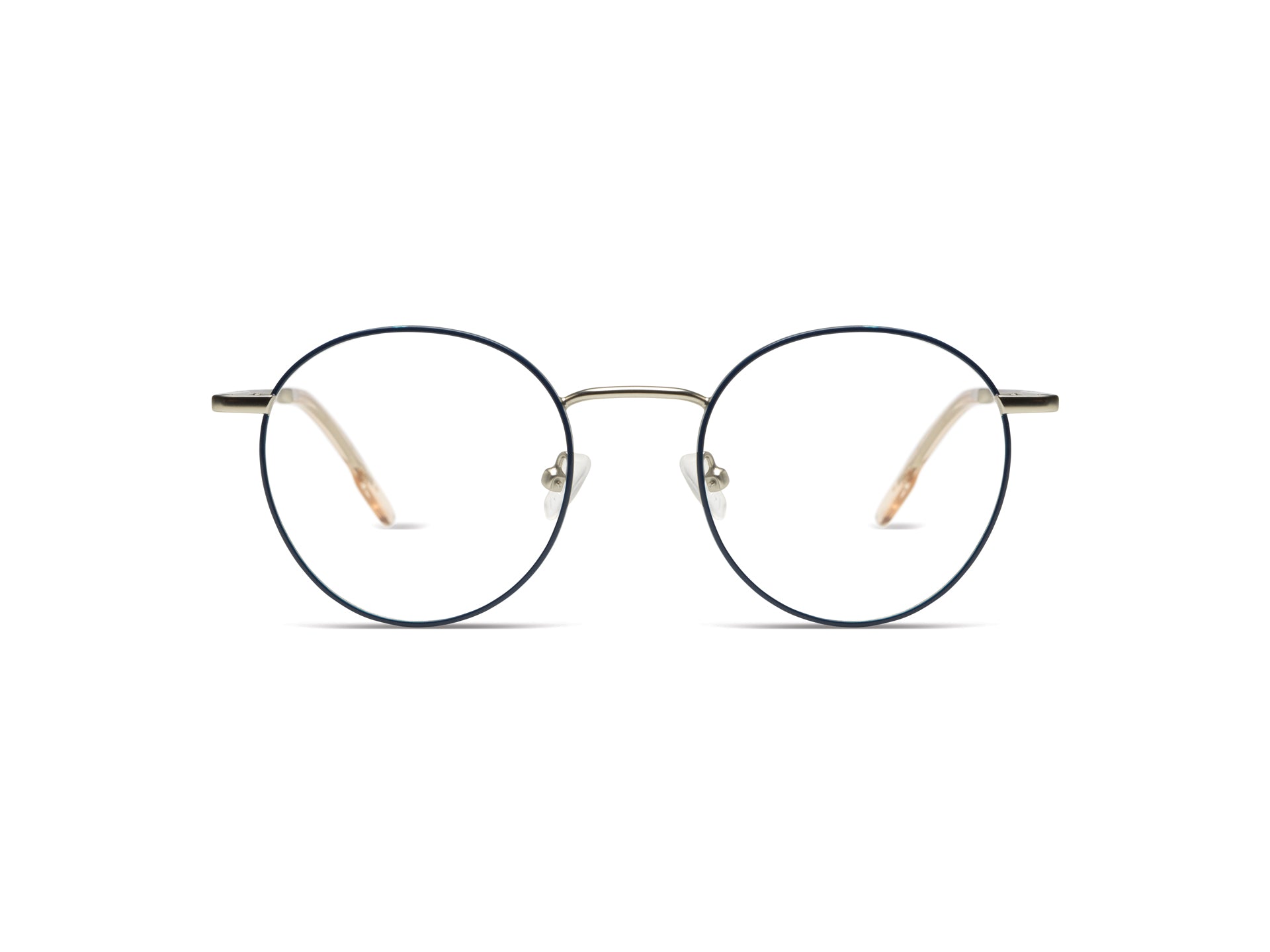 komono-pete-navy-silver-matte-sonnenbrille-rund-edelstahl-medium-fit image 1