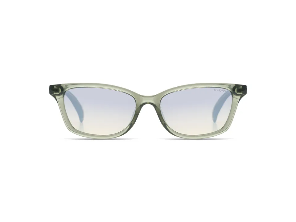 komono-gloria-thistle-green-schmale-unisex-sonnenbrille-mit-cat-eye-akzent image 1