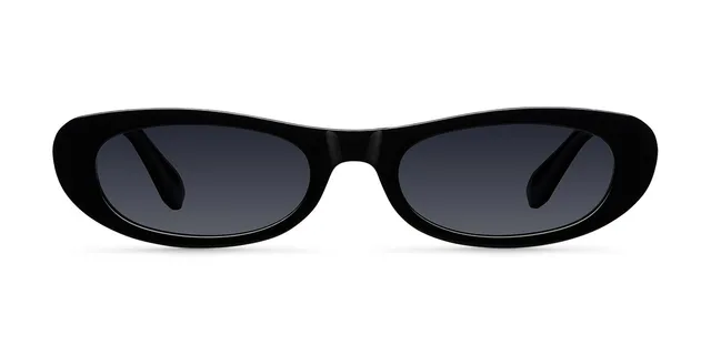 meller-malaika-all-black-bio-sonnenbrille-mit-flach-ovalem-cat-eye-design image 1