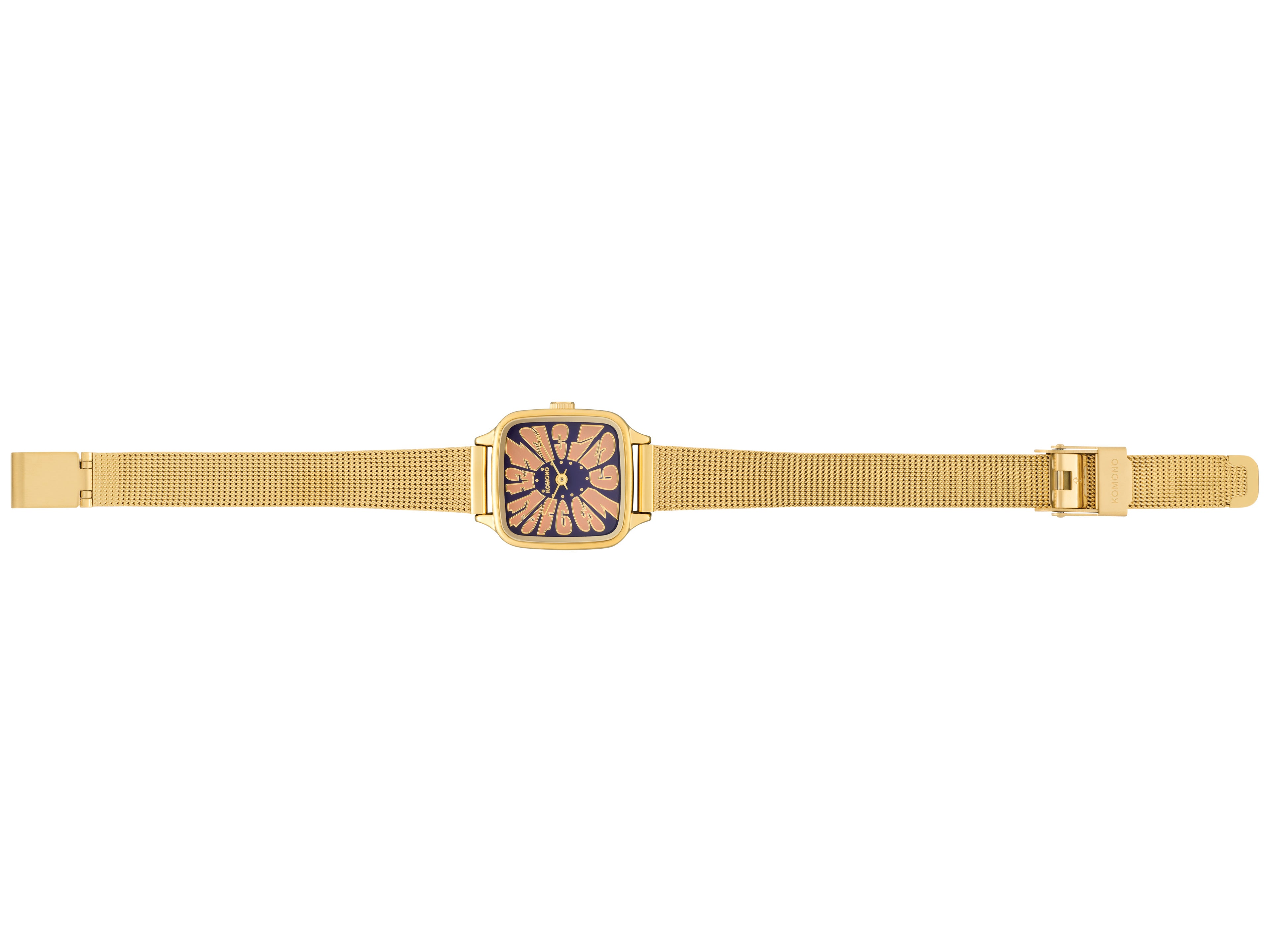 komono-kate-flower-royale-gold-blue-rose-armbanduhr image 2
