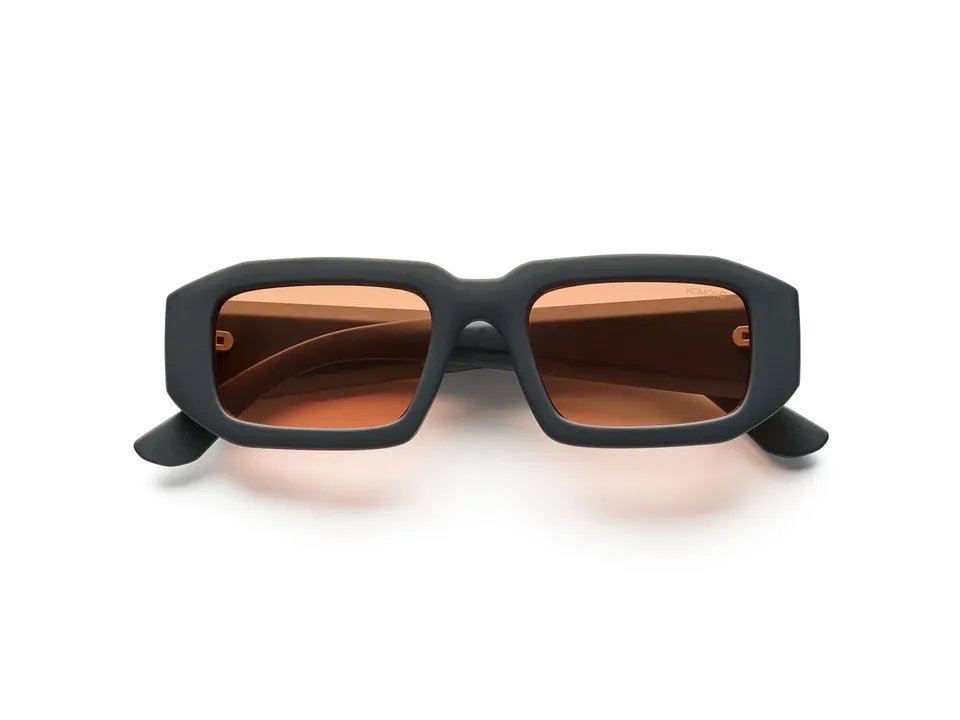komono-blaze-carbon-sunset-sonnenbrille-rechteckig-transluzent-gelb-schwarz-100- image 1