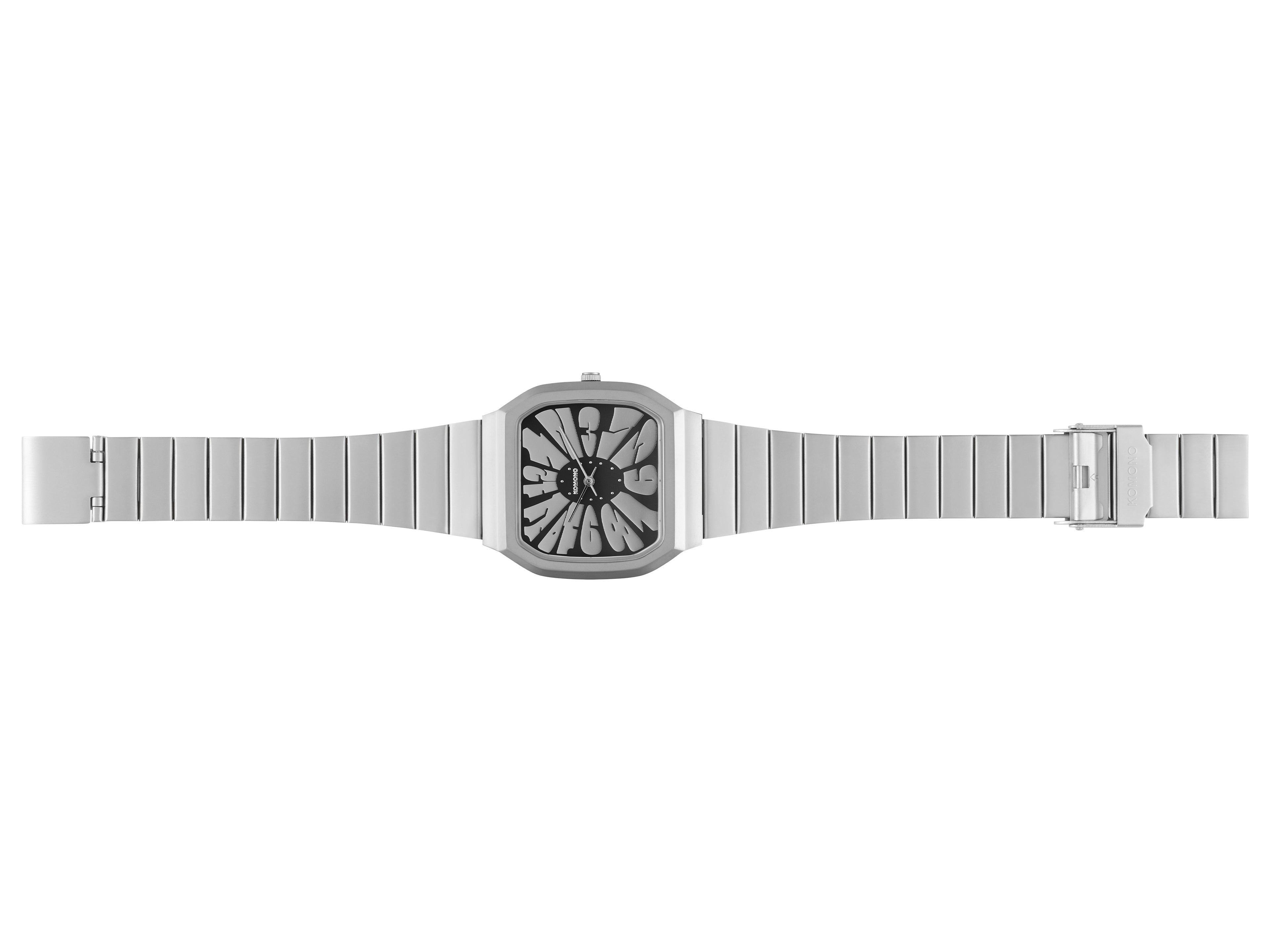 komono-max-flower-silver-black-uhr-bestseller-mit-metallband image 2