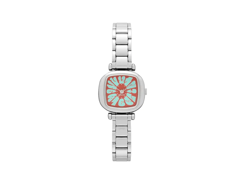 komono-moneypenny-flower-tire-teal-red-damenuhr image 1