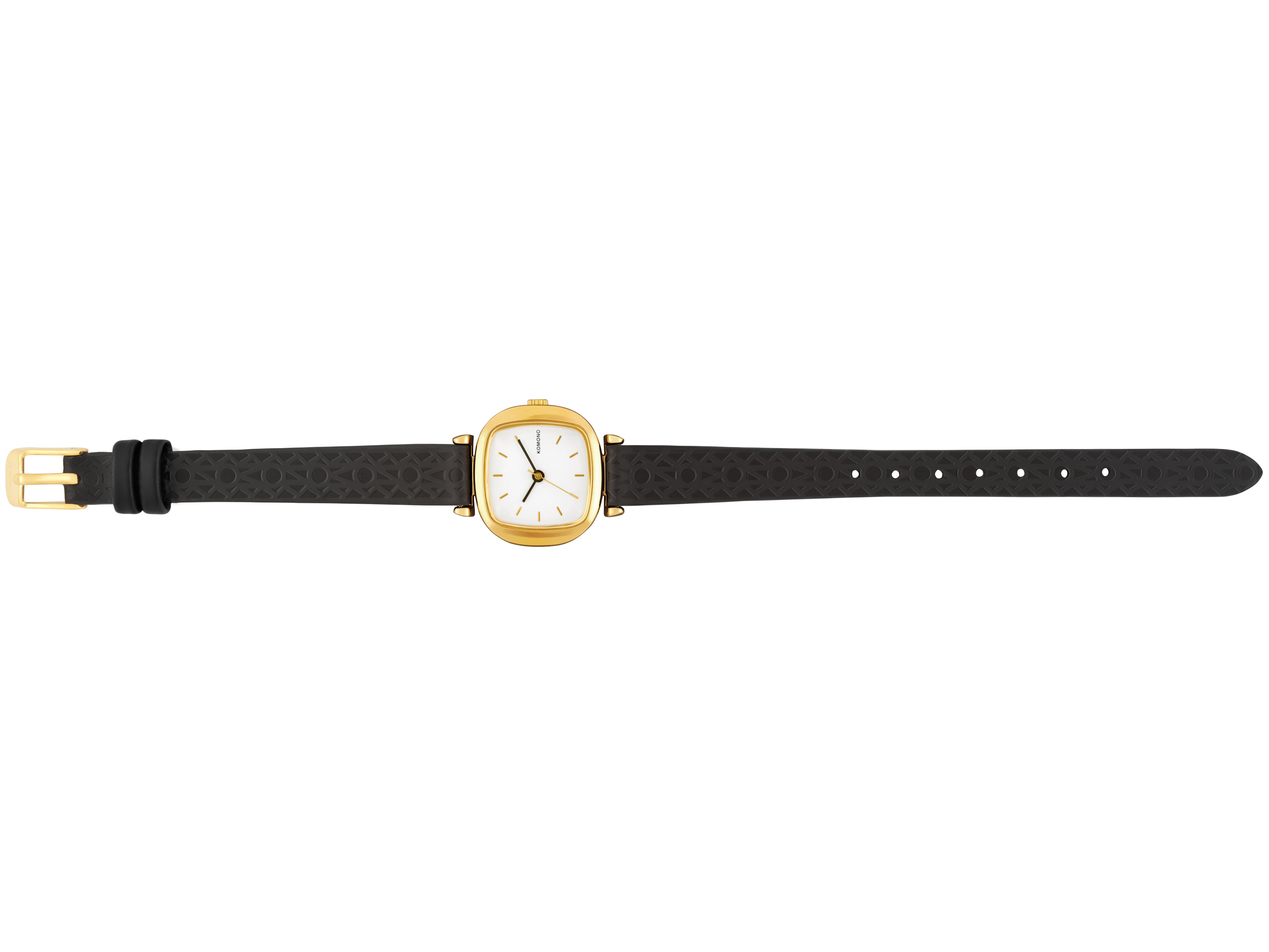 komono-moneypenny-monogram-armbanduhr-gold-black-textilarmband-minimalistisch image 2