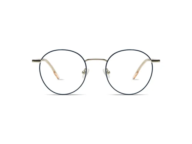 komono-pete-navy-silver-matte-sonnenbrille-rund-edelstahl-medium-fit image 1
