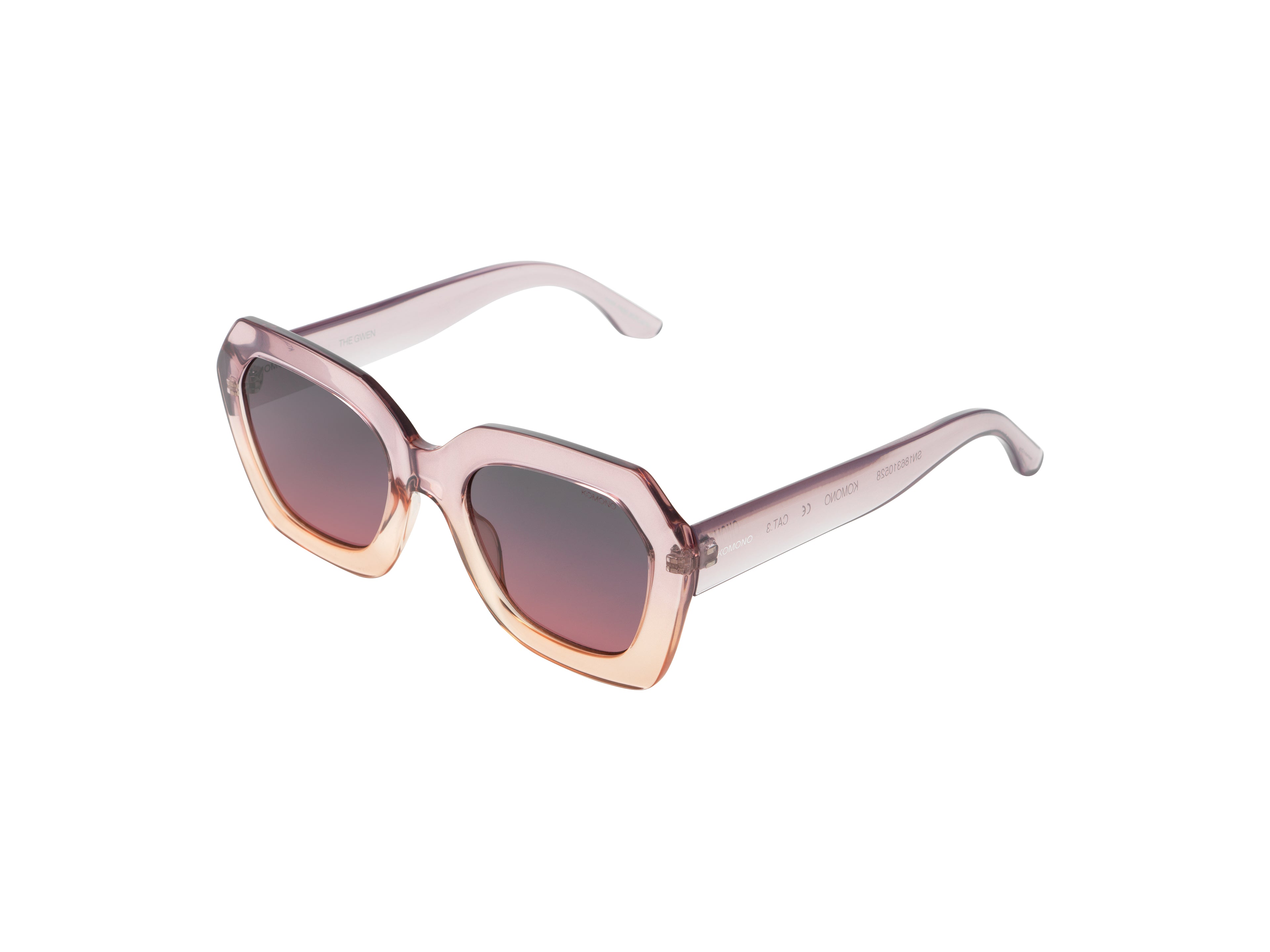 komono-gwen-blush-hexagonale-damen-sonnenbrille-mit-oversized-rahmen-bio-nylon-r image 2