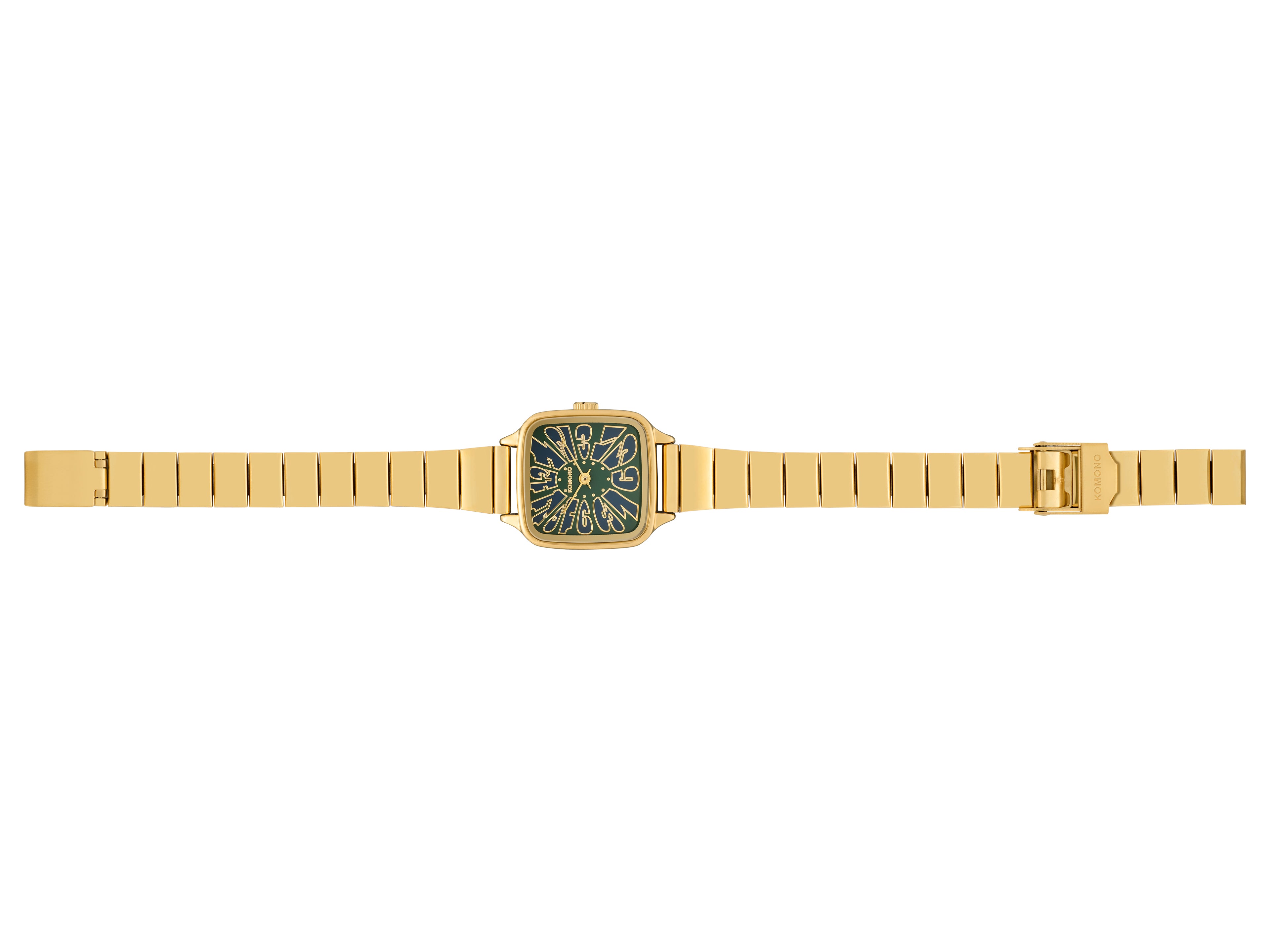 komono-kate-flower-trak-gold-green-damenuhr-edelstahlarmband-trak-gold-gr-n image 2